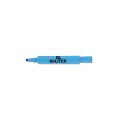 HIGHLIGHTER, HI-LITER, Desk-Style,Chisel Tip, Fluorescent Blue Ink, Dozen