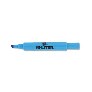 HIGHLIGHTER, HI-LITER, Desk-Style,Chisel Tip, Fluorescent Blue Ink, Dozen