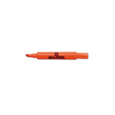 HIGHLIGHTER, HI-LITER, Desk-Style, Chisel Tip, Fluorescent Orange Ink, Dozen