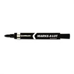 MARKER, Marks-A-Lot, LARGE, Desk-Style, Permanent, w /  Metal Clip, Bullet Tip, Black, DOZEN