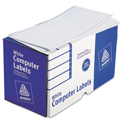 LABELS, Dot Matrix Printer, Shipping, 1 Across, 2..9375" x 5", White, 3000 / Box