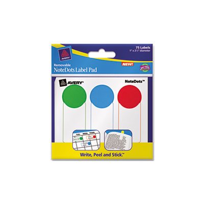 PAD, NOTEDOTS LABEL 1 X 2-1 / 2 ASSORTED