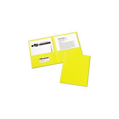 FOLDER, Two-Pocket, 40-Sheet Capacity, Yellow, 25 / Box
