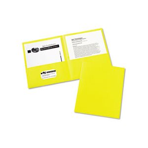 FOLDER, Two-Pocket, 40-Sheet Capacity, Yellow, 25 / Box