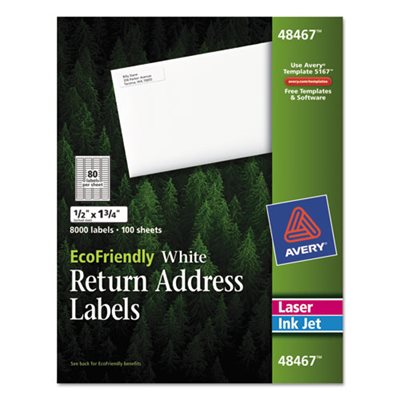 ETS LABELS, LASER / INKJET EASY PEEL RETURN ADD .5X1.75 WHT