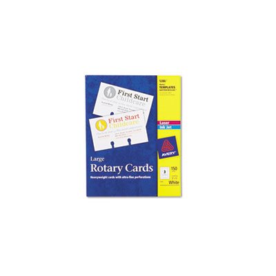 ROTARY CARDS, Large, Laser / Inkjet, 3" x 5", 3 Cards / Sheet, 150 Cards / Box