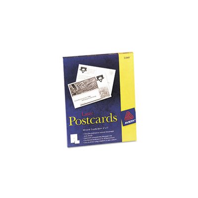 Postcards, Laser Printers, 4" x 6", Uncoated, White, 2 / Sheet, 100 / Box