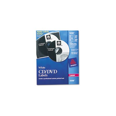 LABELS, LASER, CD, Matte White, 100 / Pk