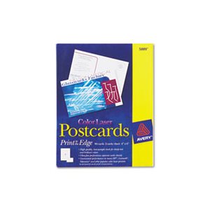 Postcards, Color, Laser, 4" x 6", Uncoated, White, 2 Cards / Sheet, 80 / Box