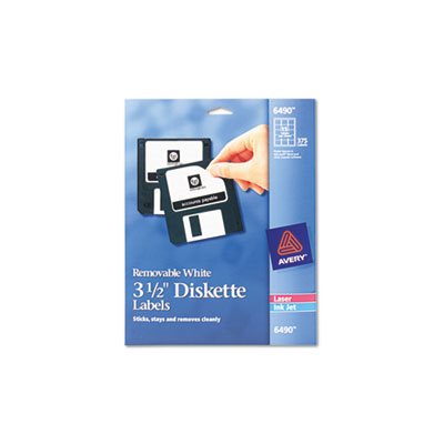 LABELS, Laser / Inkjet, 3.5", Diskette, White, 375 / Pk