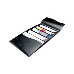 EXPANDING FILE, Slide & View, 5 Pockets, Polypropylene, Letter, Black