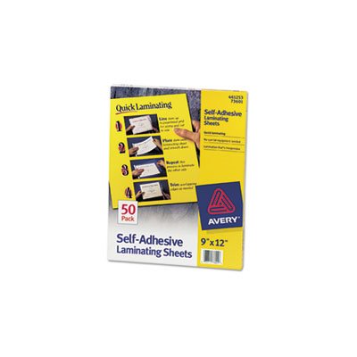 LAMINATING SHEETS, Clear, Self-Adhesive, 3 mil, 9" x 12", 50 / Box