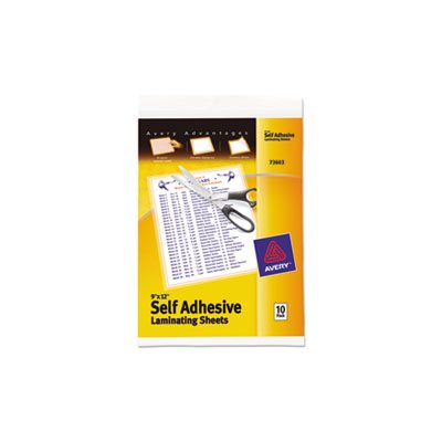 LAMINATING SHEETS, Clear, Self-Adhesive, 3 mil, 9" x 12", 10 / Pk