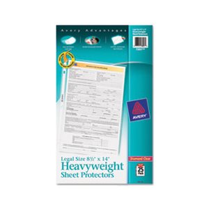 SHEET PROTECTORS, Top-Load, Polypropylene, Heavy, Legal, Diamond Clear, 25 / Pk