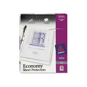 SHEET PROTECTORS,Top-Load, Economy Gauge, Letter, Clear, 50 / Box