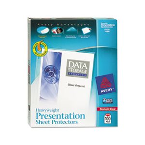 SHEET PROTECTORS, Top-Load, Poly, Heavy Gauge, Letter, Diamond Clear, 100 / Box