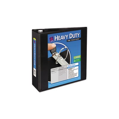 Heavy-Duty View Binder w / Locking 1-Touch EZD Rings, 4" Cap, Black