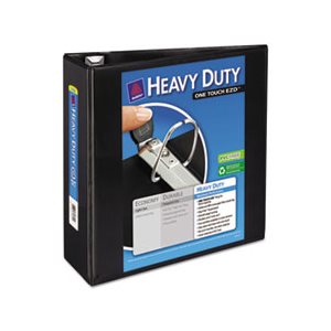 Heavy-Duty View Binder w / Locking 1-Touch EZD Rings, 4" Cap, Black