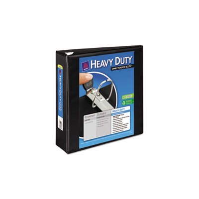 Heavy-Duty View Binder w / Locking 1-Touch EZD Rings, 3" Cap, Black