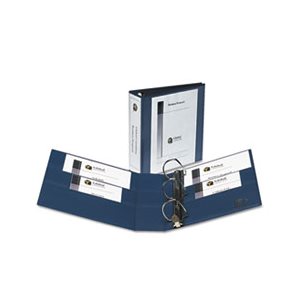 BINDER, Heavy-Duty, View, w /  Locking 1-Touch EZD Rings, 3" Capacity, Navy Blue