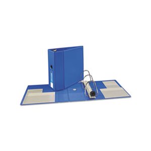 BINDER, Heavy-Duty, w /  One Touch EZD Rings, 11" x 8.5", 5" Capacity, Blue