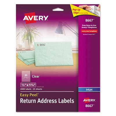 LABELS, INKJET PRINTERS 0.5 X 1.75 80 / SHEET 25 SHEETS / PK