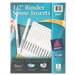 BINDER, SPINE INSERTS, .5" Spine Width, 16 Inserts / Sheet, 5 Sheets / Pk