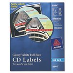 LABELS, Full-Face, CD, INKJET, Glossy White, 20 / Pk