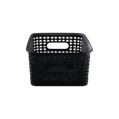 Bins, WEAVE,  9.875" x 7.375" x 4", Plastic, Black, 3 Bins