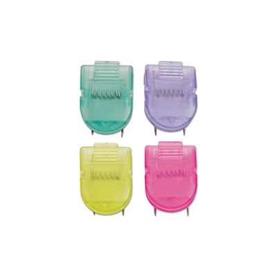 Wall Clips, For Fabric Panels, Standard Size, Assorted Cool Colors, 4 / Pk