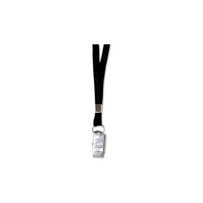 Lanyards, Deluxe, Clip Style, 36" Long, Black, 24 / Box