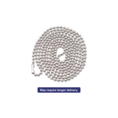 Badge Holder, ID, Ball Chain Style, 36" Long, Nickel Plated, 100 / Box