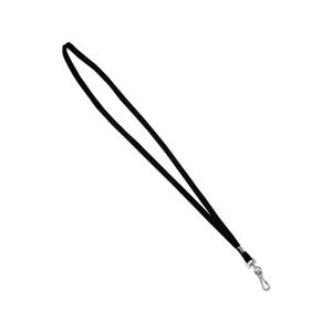 Deluxe Lanyards, J-Hook Style, 36" Long, Black, 24 / Box