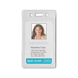 Badge Holder, PROXIMITY, ID, Vertical, 2.375"w x 3.375"h, Clear, 50 / Pk