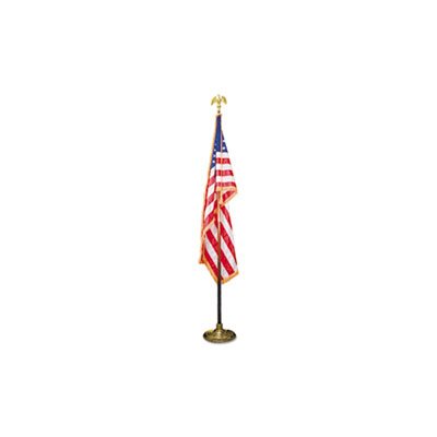 U.S. Flag, Deluxe, 3' x 5', 8' Oak Staff, 2" Gold Fringe, 7" Goldtone Eagle