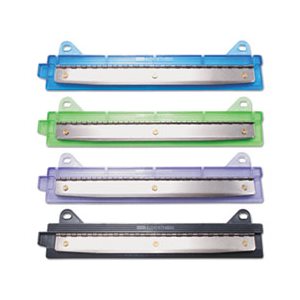 HOLE PUNCH, Three-Hole, 6-Sheet Binder, .25" Holes, Assorted Colors