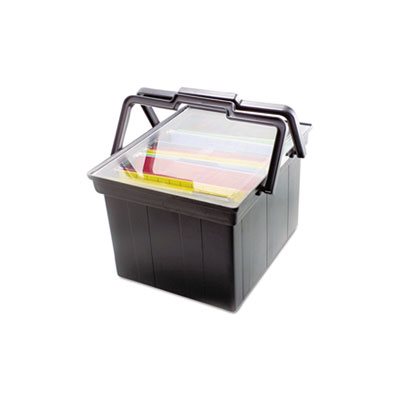 File Storage Box, Companion, Portable, Legal / Letter, Plastic, Black