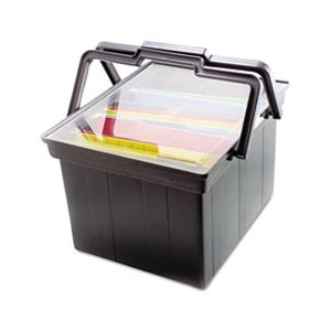 File Storage Box, Companion, Portable, Legal / Letter, Plastic, Black