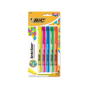 HIGHLIGHTER, Brite Liner, Chisel Tip, Assorted Colors, 5 / Set