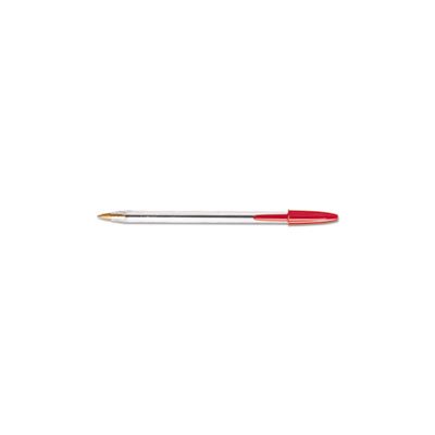 PEN, BALLPOINT, STICK, Cristal, Smooth, Red Ink, 1mm, Medium, Dozen