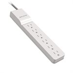 Surge Protector, 6 Outlets, 8' Cord, 720 Joules, White