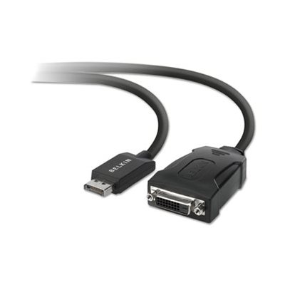 DISPLAY PORT TO DVI ADAPTER, 5", BLACK