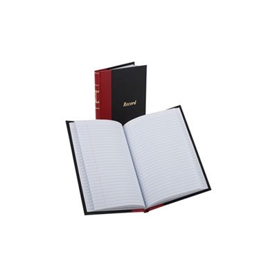 Record / Account Book, Black / Red Cover, 144 Pages, 5.25" x 7.875"