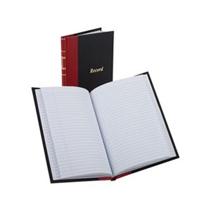 Record / Account Book, Black / Red Cover, 144 Pages, 5.25" x 7.875"