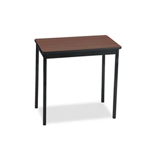 Table, UTILITY, Rectangular, 30"w x 18"d x 30"h, Walnut / Black