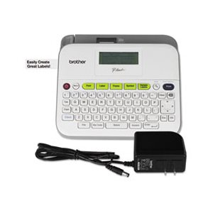 LABEL MAKER, PT-D400AD BROTHER, Versatile w /  AC Adapter, White