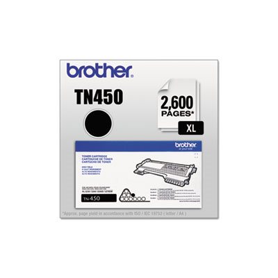 TONER, TN450 BROTHER, High-Yield Toner, 2600 Page-Yield, Black