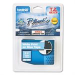 LABELING TAPE, TZe Standard Adhesive, Laminated, .75"w, White on Blue