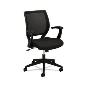 CHAIR, WORK, VL521 Series, Mid-Back, Mesh Back, Fabric Seat, Black