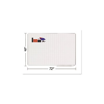 BOARD, PLANNING, Grid w /  Accessories, 1" x 2" Grid, 72" x 48", White / Silver